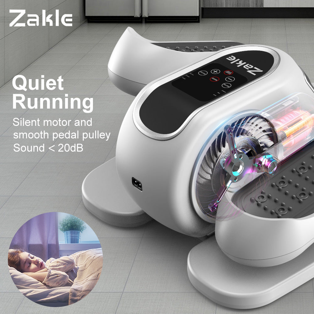 White Zakle Under Desk Elliptical Machine