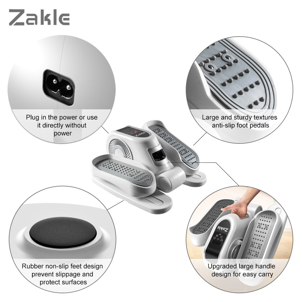 White Zakle Under Desk Elliptical Machine