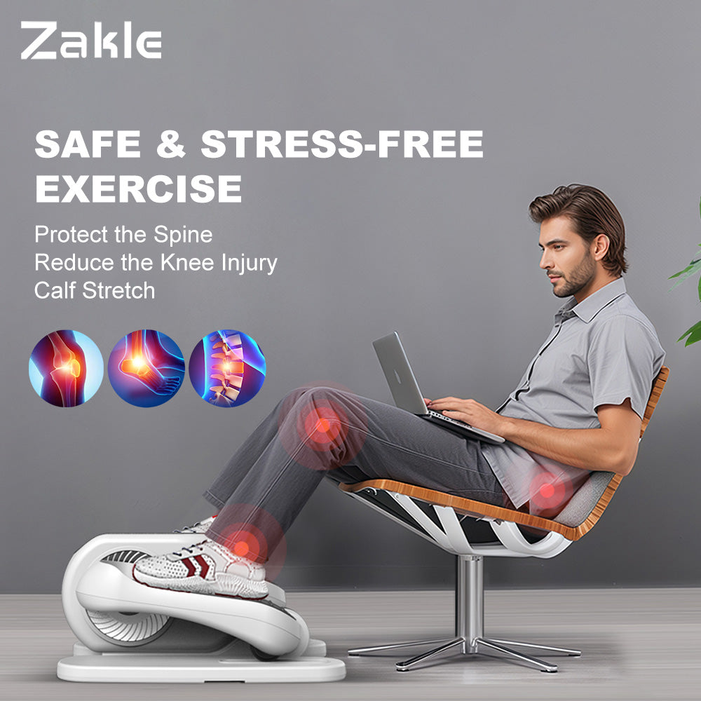 White Zakle Under Desk Elliptical Machine
